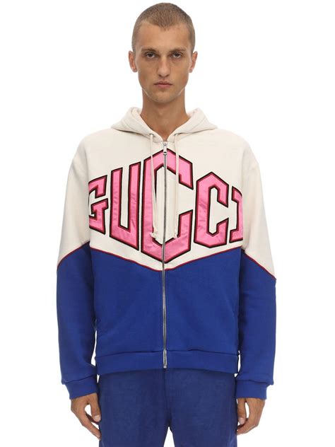 hooded sweatshirt with gucci tennis|Gucci zip up hoodie.